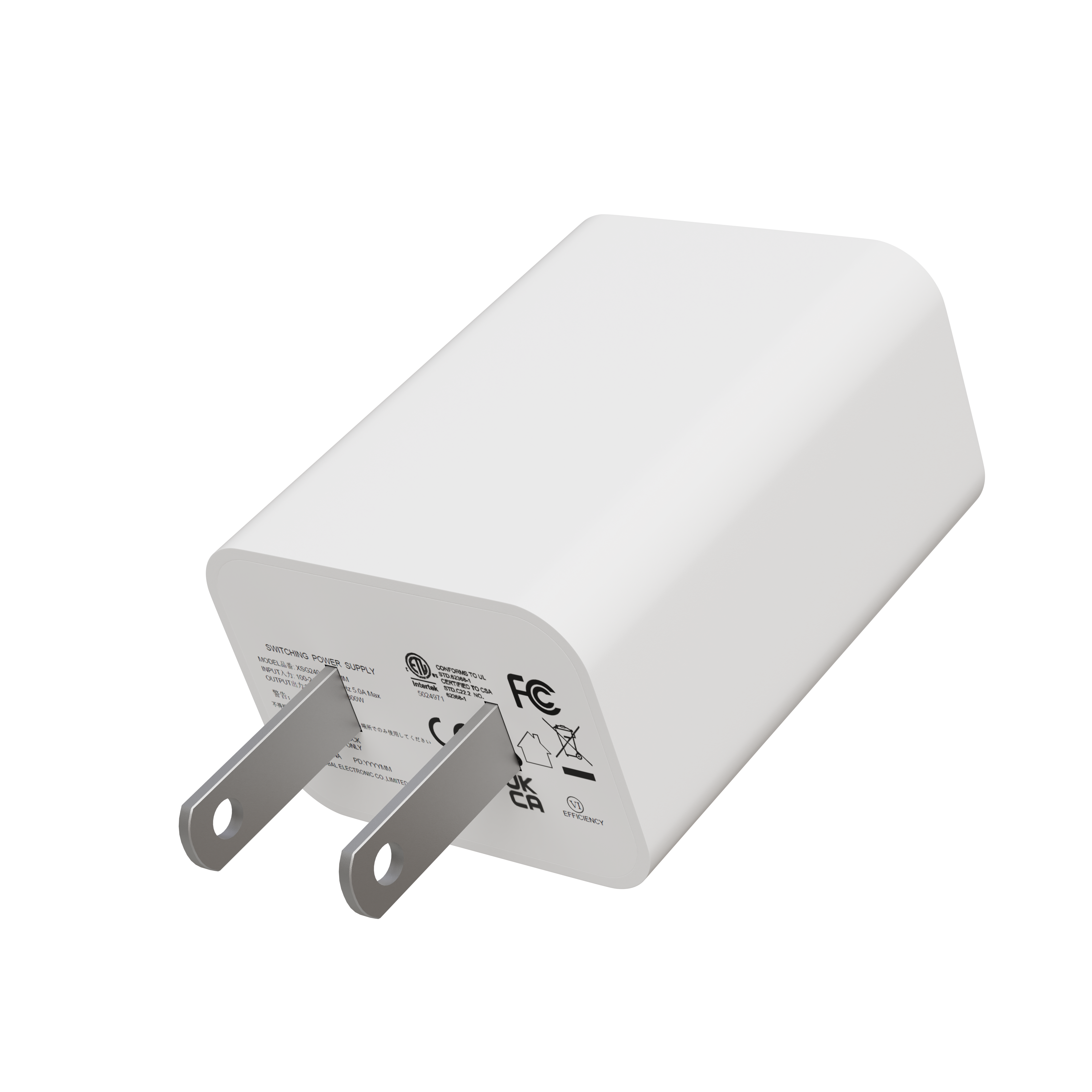 Wall Charger USB-A, One-Port 12w 5v 2.4a