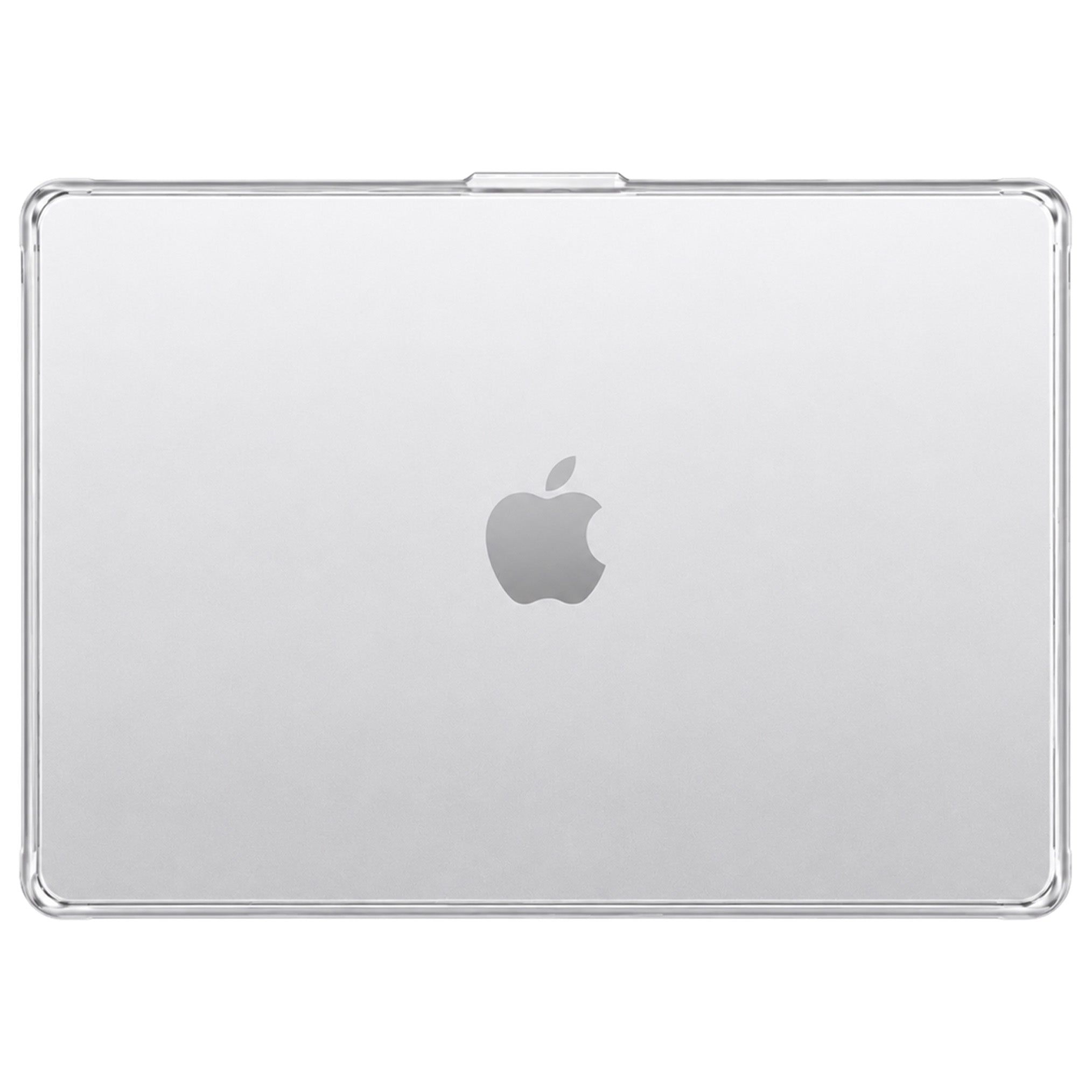 Closed MacBook Neo in the slim Hyve case, side profile view
