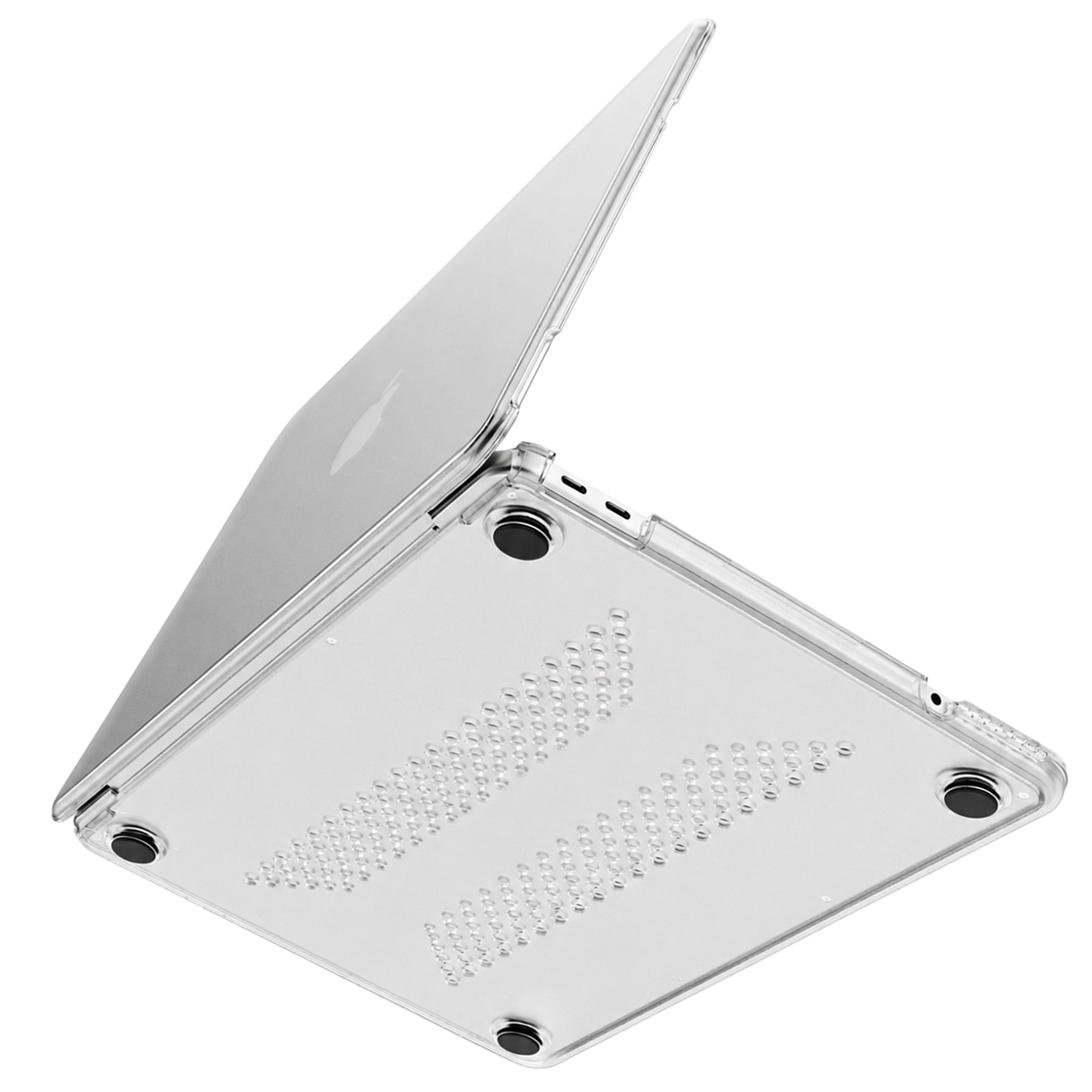Bottom of the Hyve MacBook Neo case with non-slip rubber feet
